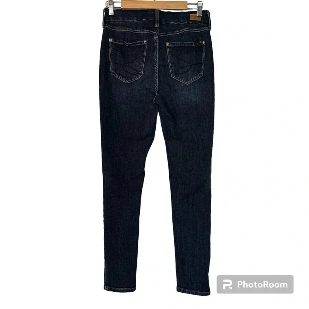 Seven7 High Rise Tummyless Skinny Dark Wash Denim Jeans Size 8 - Picture 2 of 12
